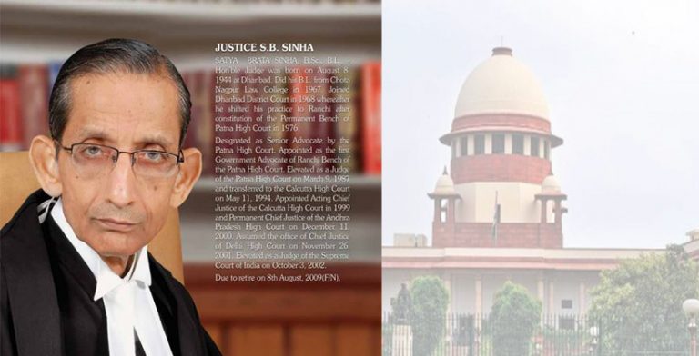 Former SC Judge Justice S B Sinha No More