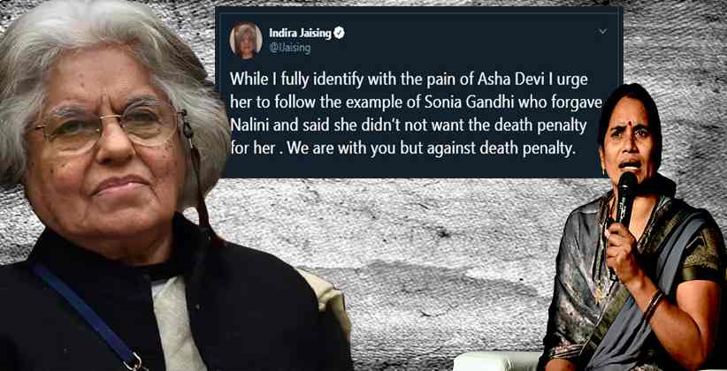 “Forgive The Convicts, Don’t Ask For Death Penalty,” Says Indira Jaising To Nirbhaya’s Mother
