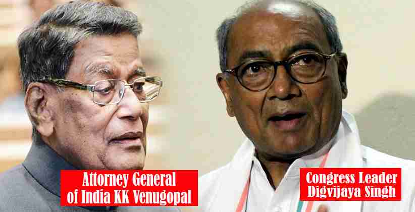 Attorney General of India Declined to Give Assent to Initiate Criminal Contempt Proceedings Against Congress Leader Digvijaya Singh for His Tweets [READ LETTER]