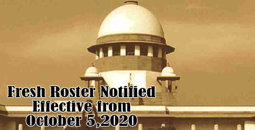SC Notifies Fresh Roster to Be Effective from October 5,2020