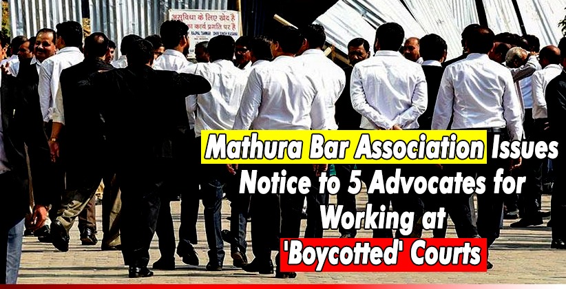 Bar Association Issues Notice to 5 Advocates for Working at 'Boycotted' Courts