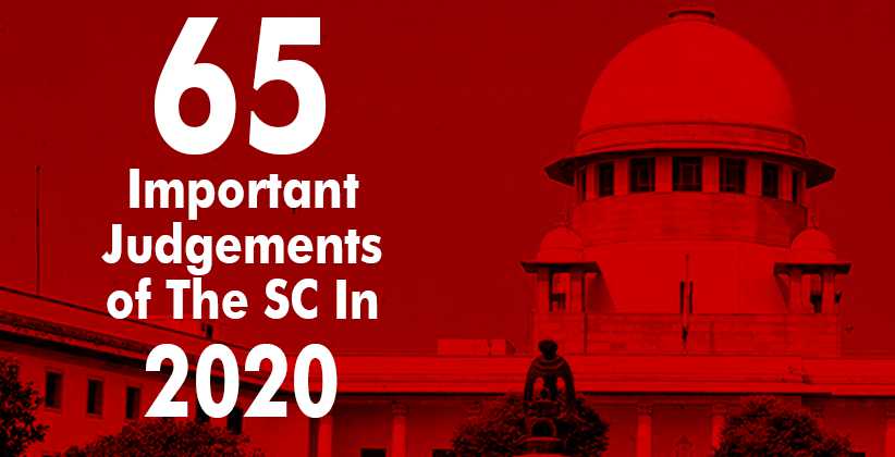 65 Important Judgements of the Supreme Court in 2020
