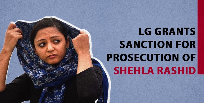 Supported by Delhi's Home Deptt, LG grants sanction for prosecution of Shehla Rashid