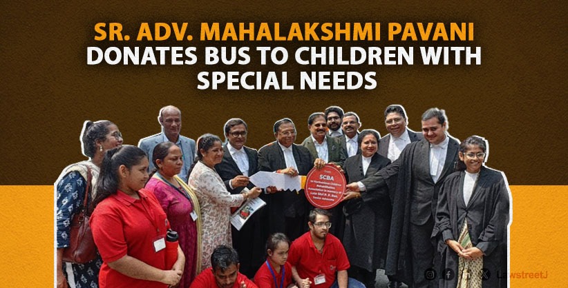 SC Advocate Mahalakshmi Pavani Donates Bus to Children with Special Needs in Honor of Constitutional Expert PP Rao