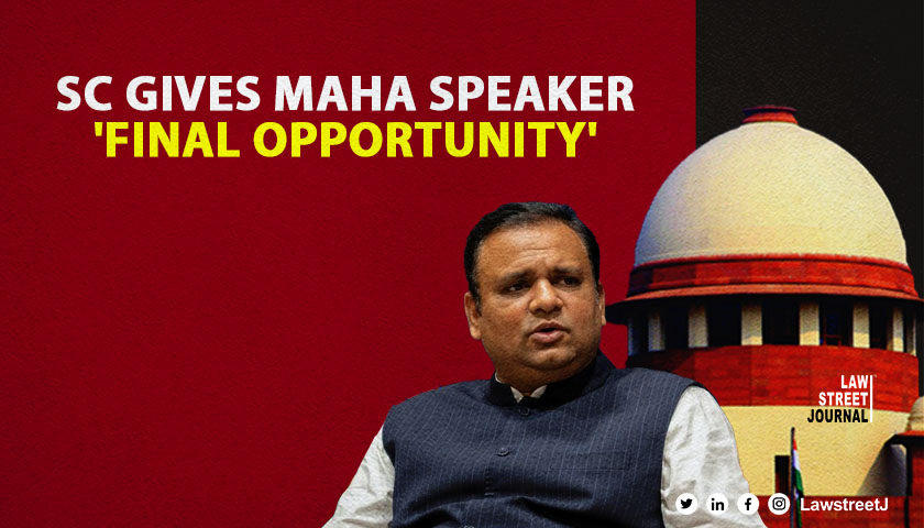 Disqualification pleas Supreme Court grants final opportunity to Maha Speaker to fix time schedule