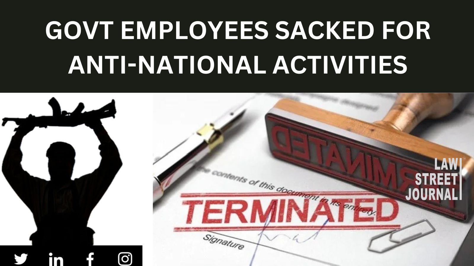 Over 50 govt employees sacked for anti-national and terror activities in last 3 years 