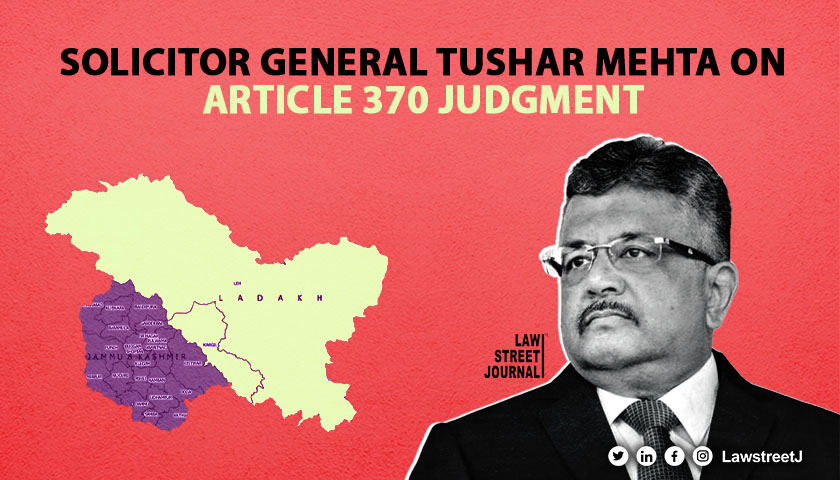 Historical day Solicitor General Tushar Mehta on Supreme Court judgment