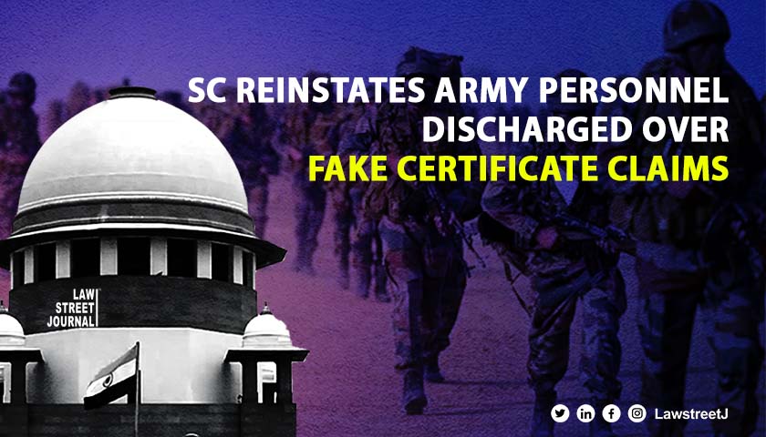 Army Personnel Discharged over Fake Certificate Claims Reinstated by Supreme Court