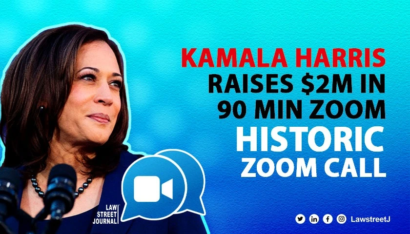 Kamala Harris breaks all recordscraises dollar 2M in 90 minutes on Zoom call