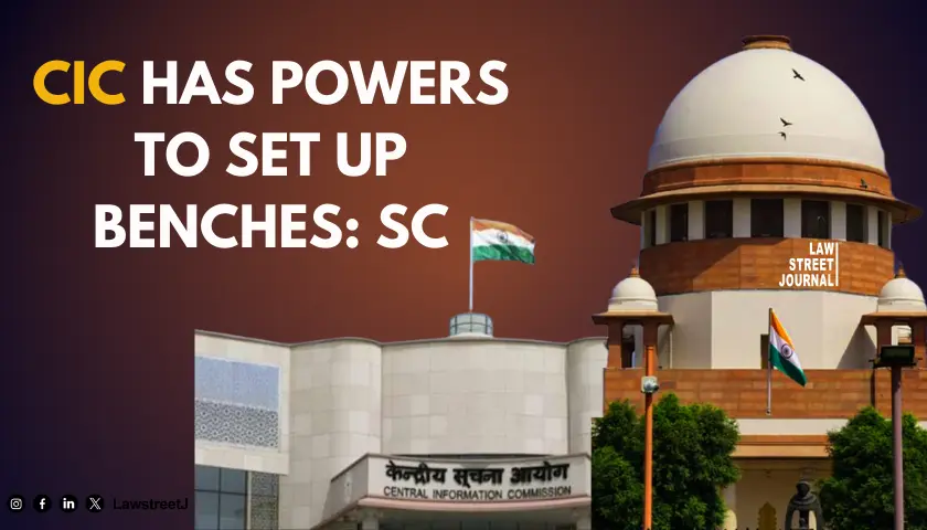 CIC has powers to set up benches SC