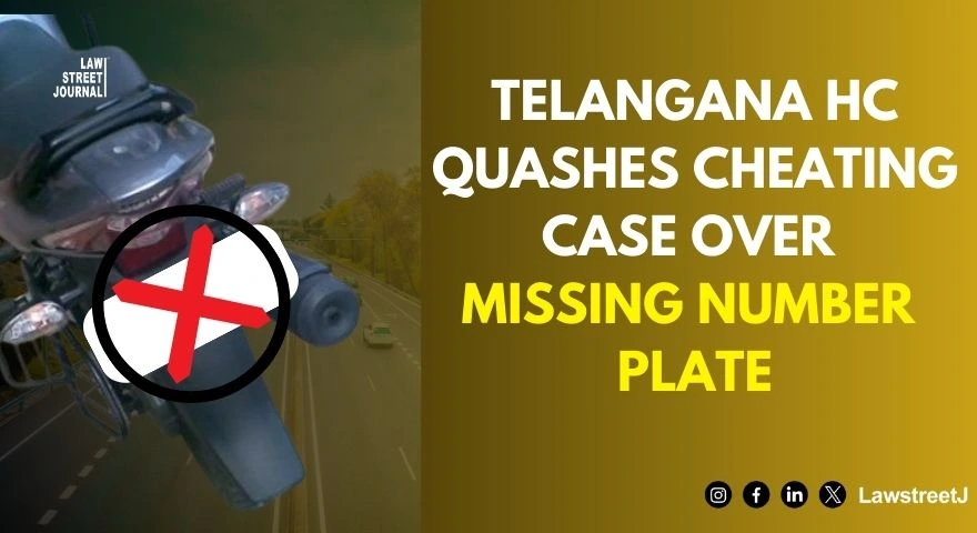 Telangana HC quashes cheating case against two wheeler driver over missing number plate