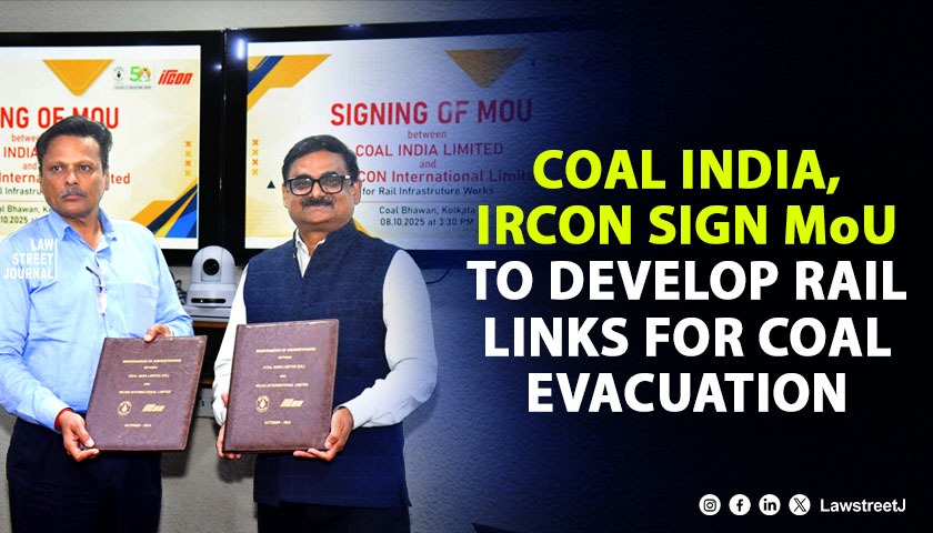 Coal India IRCON Sign MoU to Develop Rail Links for Coal Evacuation