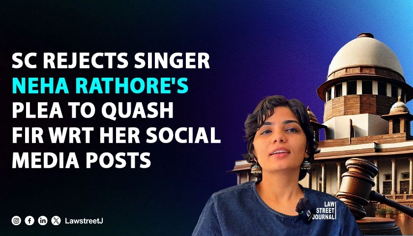 sc-rejects-singer-neha-rathores-plea-to-quash-fir-wrt-her-social-media-posts