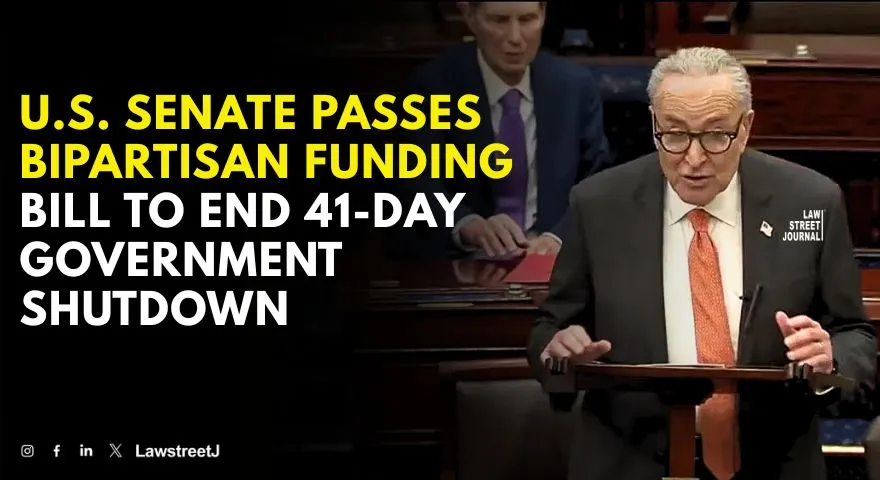 U.S. Senate Passes Bipartisan Funding Bill to End 41-Day Government Shutdown