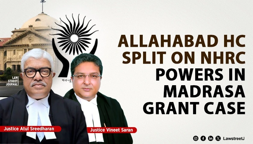 allahabad-hc-split-verdict-not-aware-of-the-nhrc-taking-suo-motu-cognizance-when-muslims-are-lynched-justice-sreedharan-pulls-up-the-nhrc-in-madrasa-grant-case-justice-saran-differs