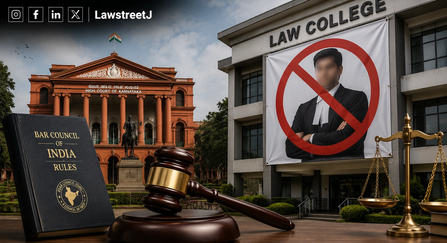 Karnataka HC Law College Must Replace Buntings Featuring Person in Advocates Gown