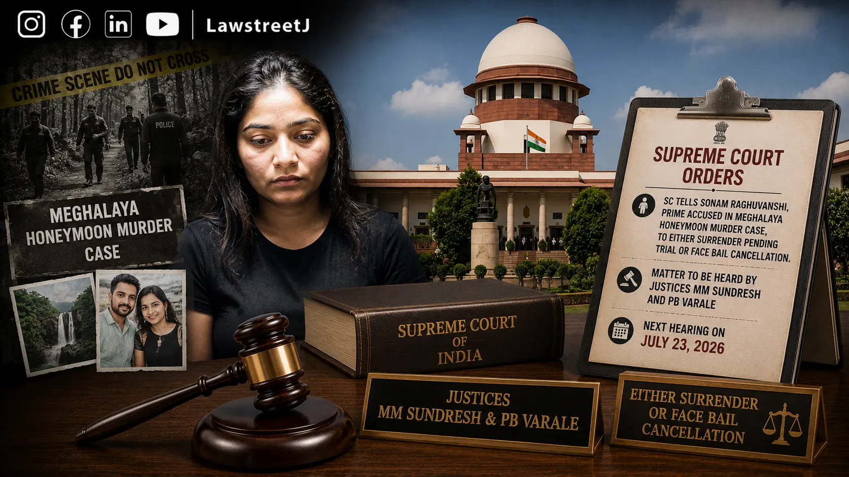 Surrender or Lose Bail: SC Tells Honeymoon Murder Accused Sonam Raghuvanshi