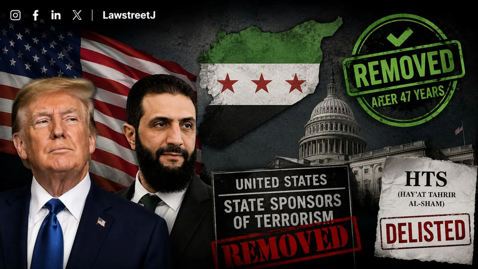 US Removes Syria From Terror Sponsors List After 47 Years, Delists HTS