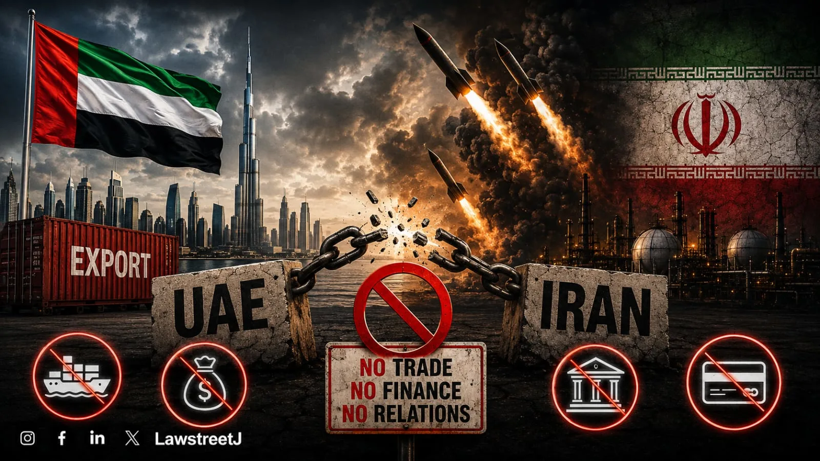 UAE Cuts All Trade and Financial Ties With Iran After Ballistic Missiles Detected