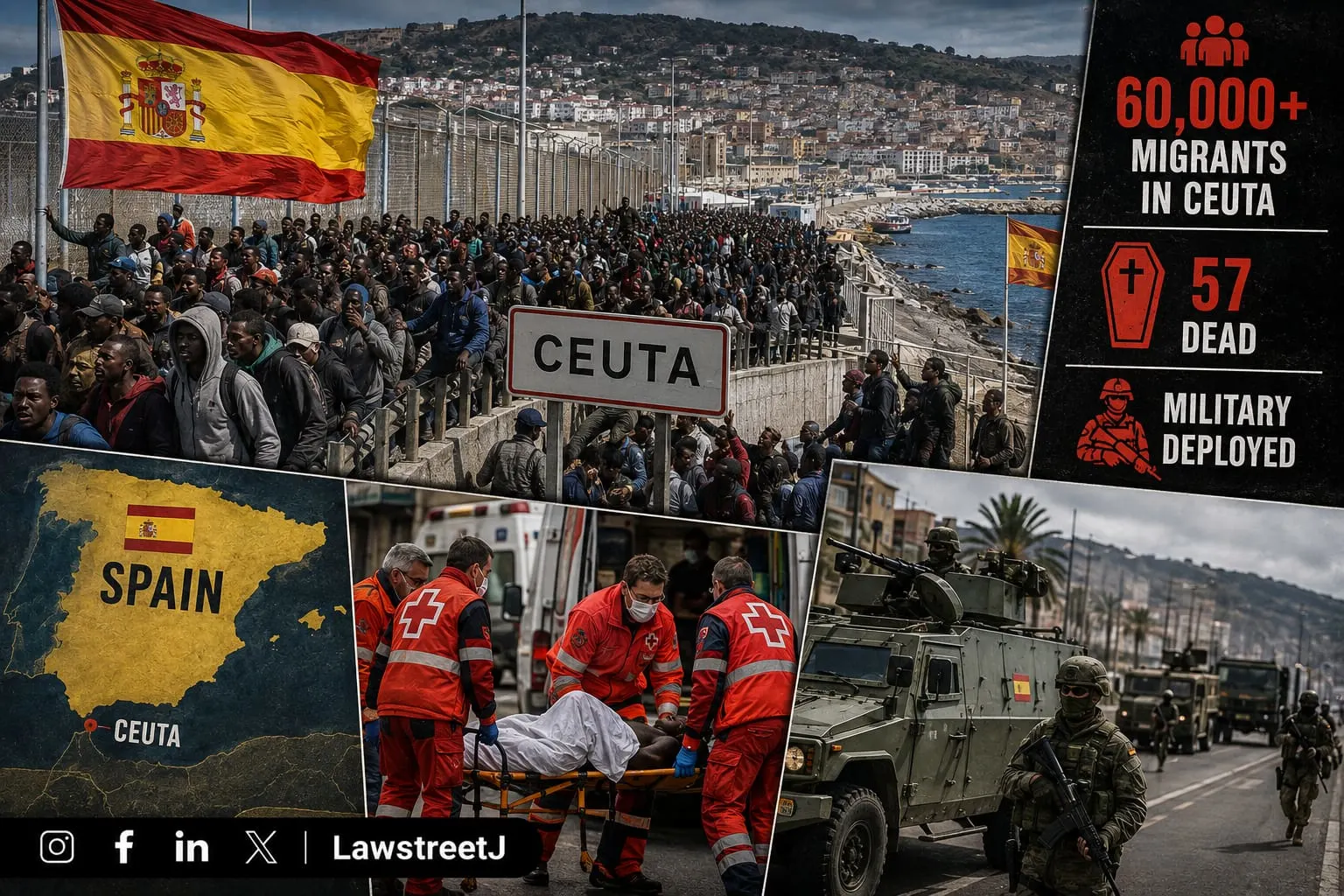 Everything Happening in Spain Right Now: 60,000 Migrants in Ceuta, 57 Dead, Military Deployed