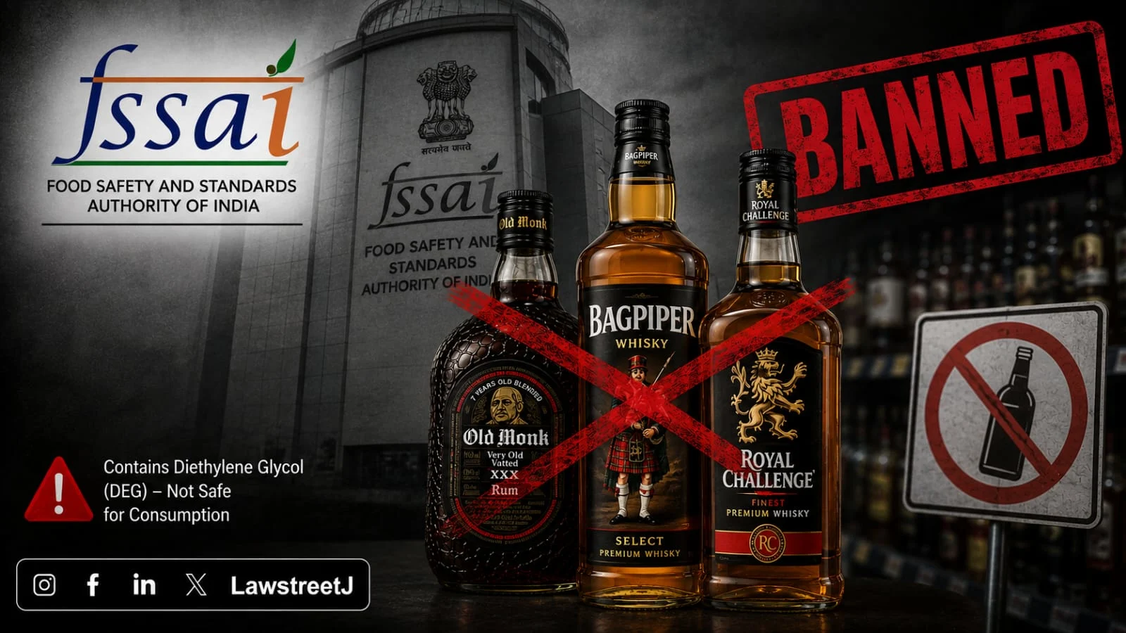 fssai-bans-sale-of-old-monk-bagpiper-and-royal-challenge-over-artificial-flavouring