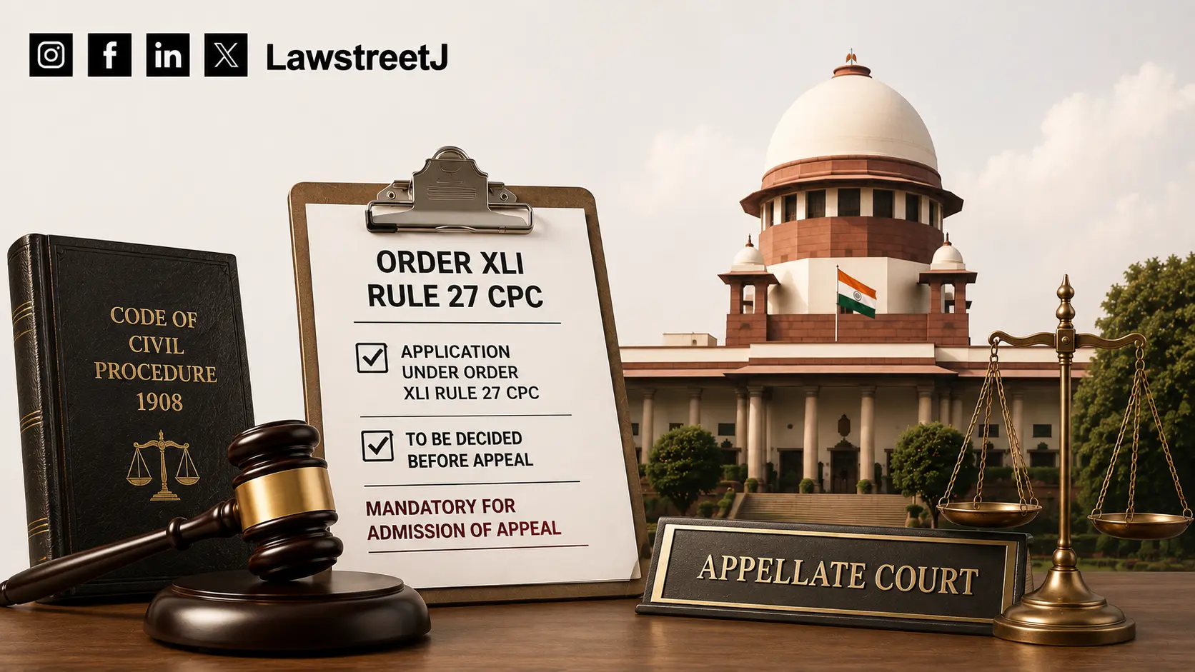 Appellate Court Must Decide Order XLI Rule 27 CPC Application Before Appeal : SC