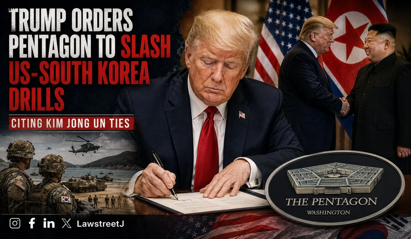 Trump Orders Pentagon to Slash US-South Korea Drills Citing Kim Jong Un Ties