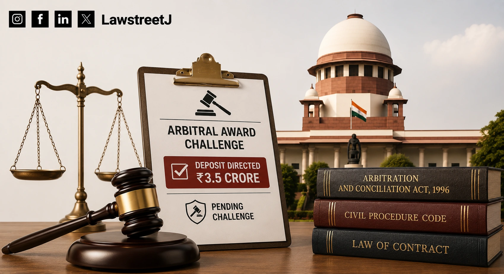SC Upholds Direction to Deposit ₹3.5 Crore Pending Challenge to Arbitral Award