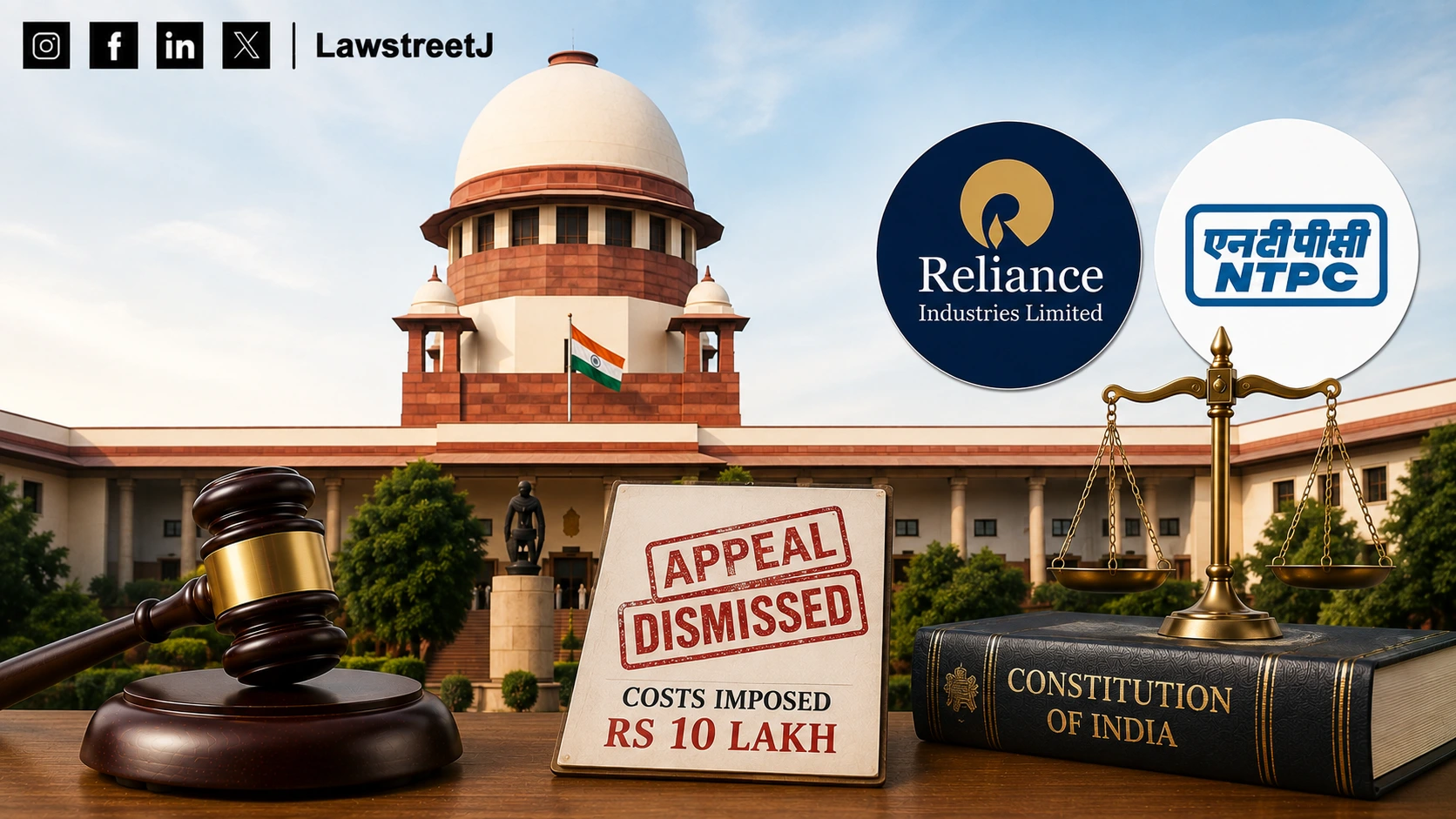 SC Dismisses RIL Appeal Over Redaction of Affidavits in NTPC Gas Suit Imposes 10 Lakh Costs