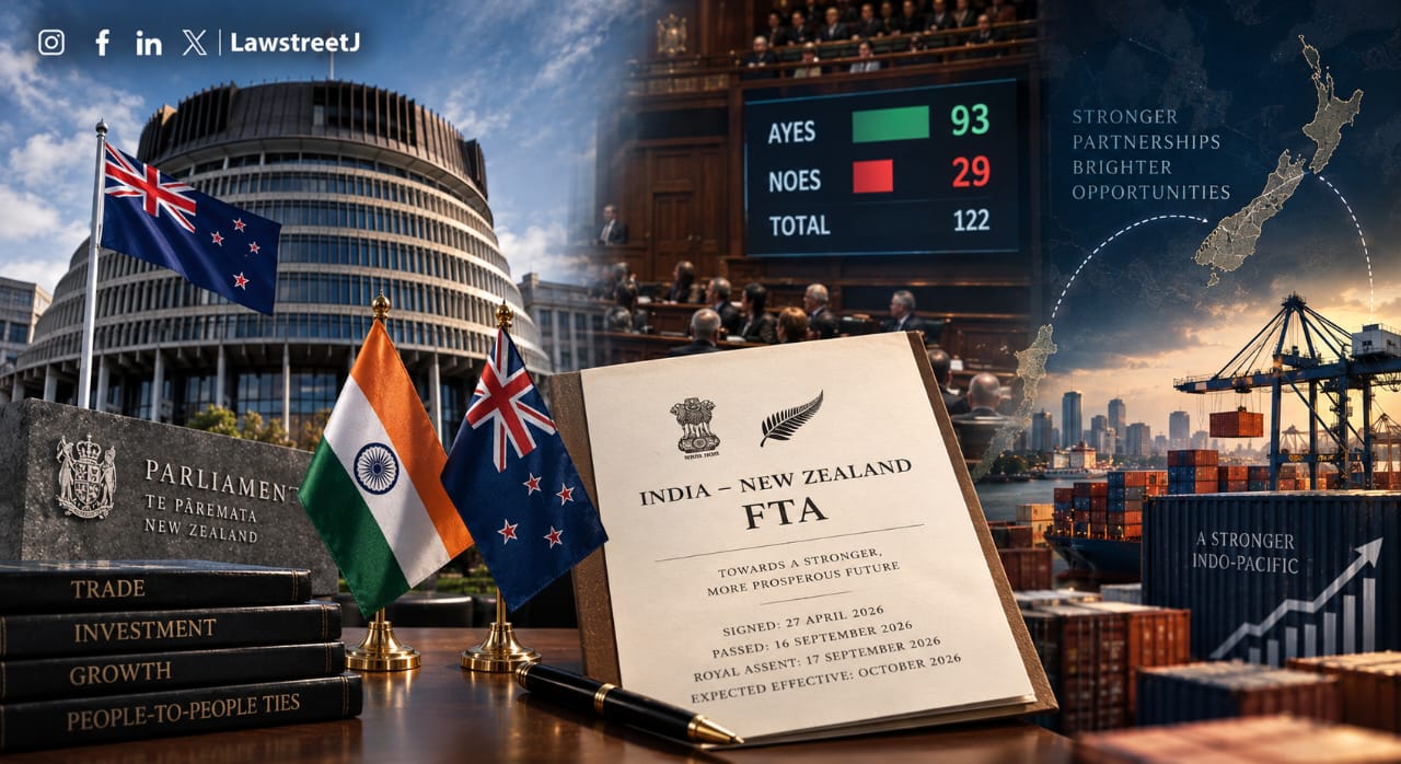 New Zealand Parliament Clears India FTA Bill by 93-29 Vote, Deal Could Take Effect by October