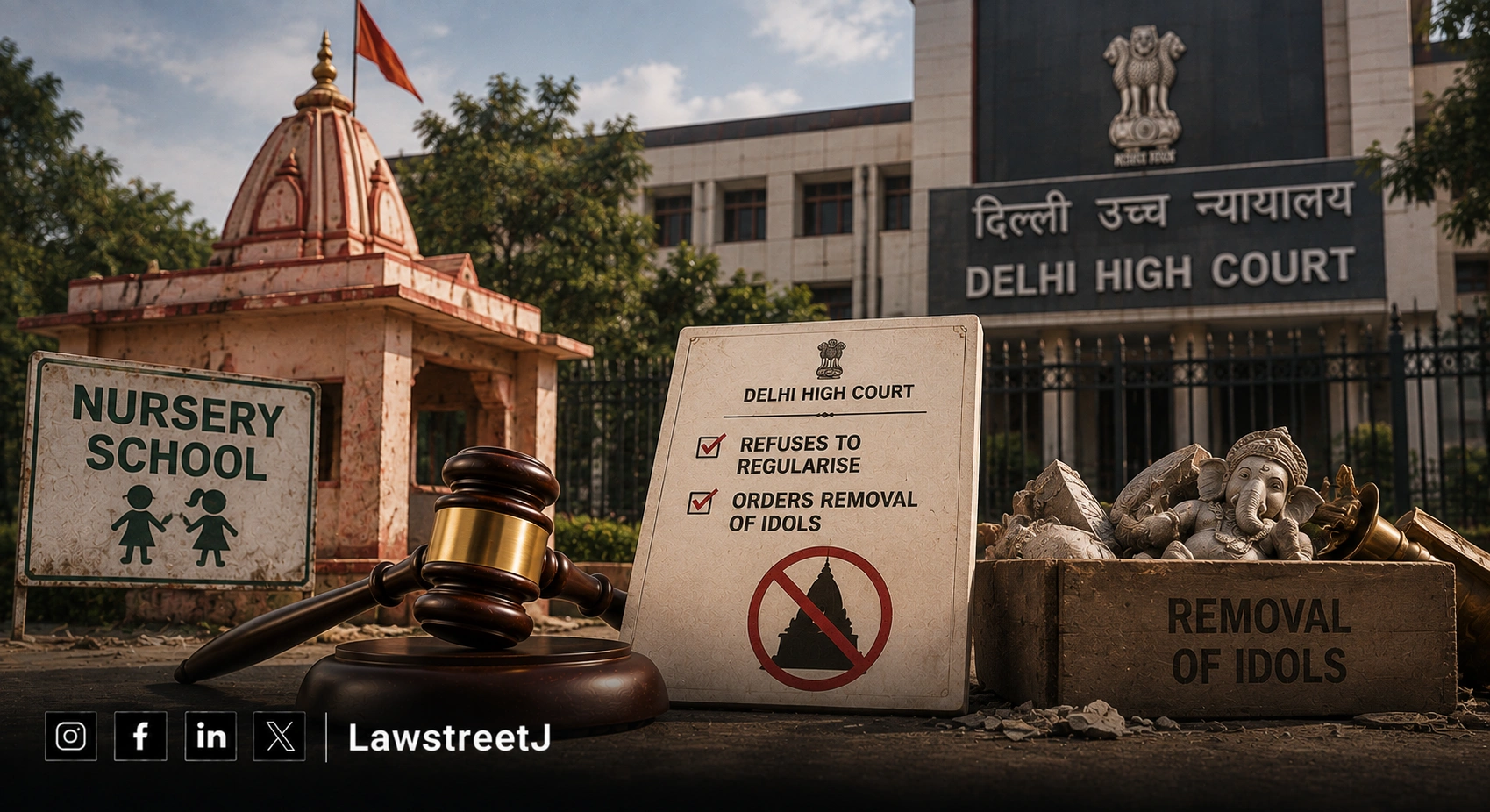 Delhi High Court Refuses To Regularise Temple Built On Land Earmarked For Nursery School Orders Removal Of Idols