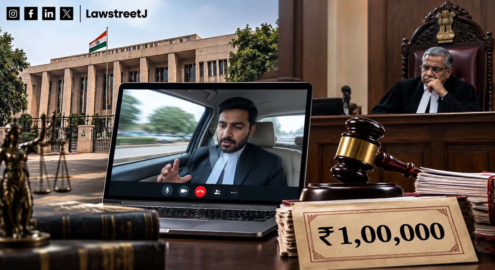 delhi-hc-imposes-1-lakh-cost-on-advocate-for-appearing-from-moving-car-during-virtual-hearing