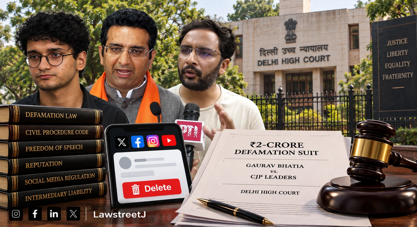 Delhi HC Nudges CJP Leaders To Delete Posts Against Gaurav Bhatia In 2Crore Defamation Suit