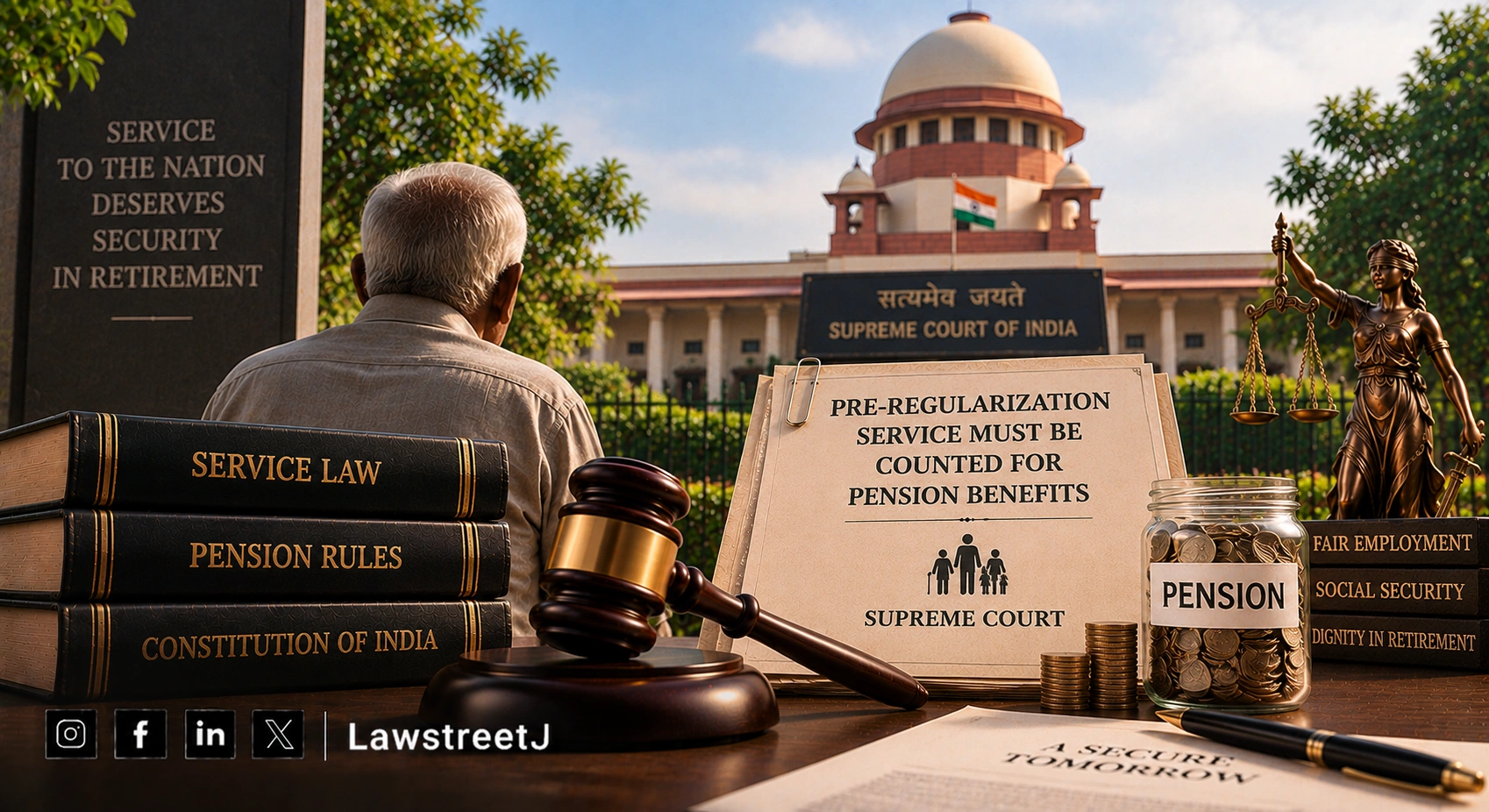 Pre-Regularisation Service Must Count For Pension Benefits: Supreme Court