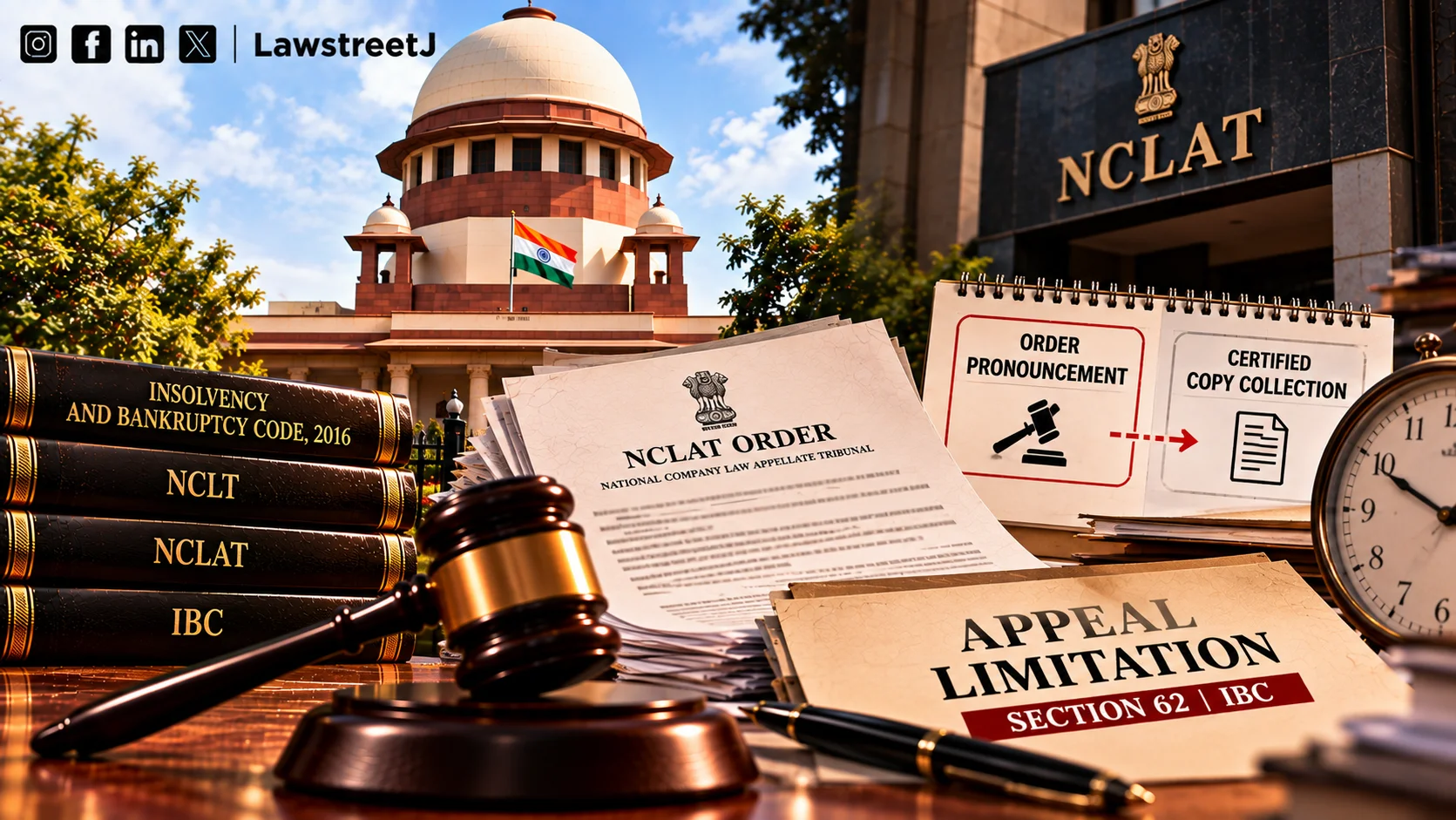 IBC Appeal Limitation Runs From NCLAT Order Pronouncement Not Certified Copy Receipt Supreme Court
