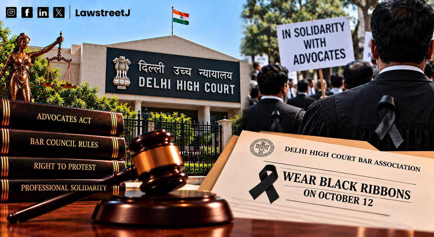 Delhi HC Bar Association Asks Lawyers To Wear Black Ribbons Over Alleged Police Action