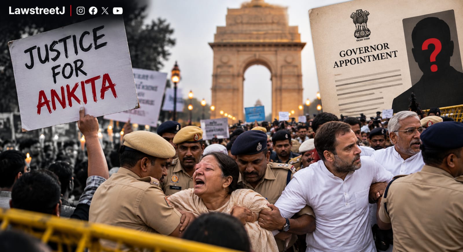 Ankita Bhandari Case: Parents, Congress MPs Detained During India Gate Protest Over Alleged VIP’s Governor Appointment