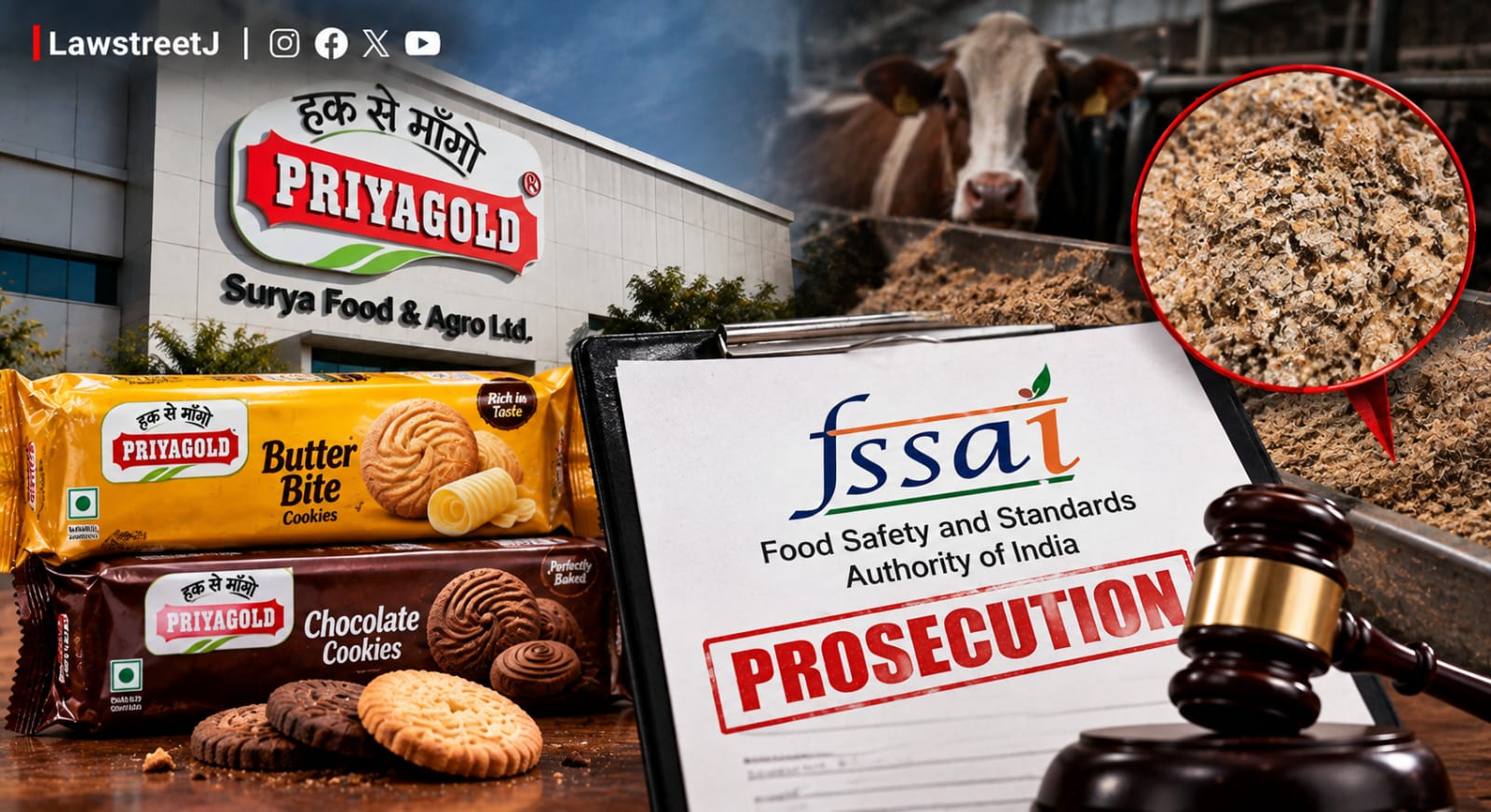 FSSAI Initiates Prosecution Against Priyagold Maker Surya Food & Agro Over Cattle Feed Bran in Biscuits
