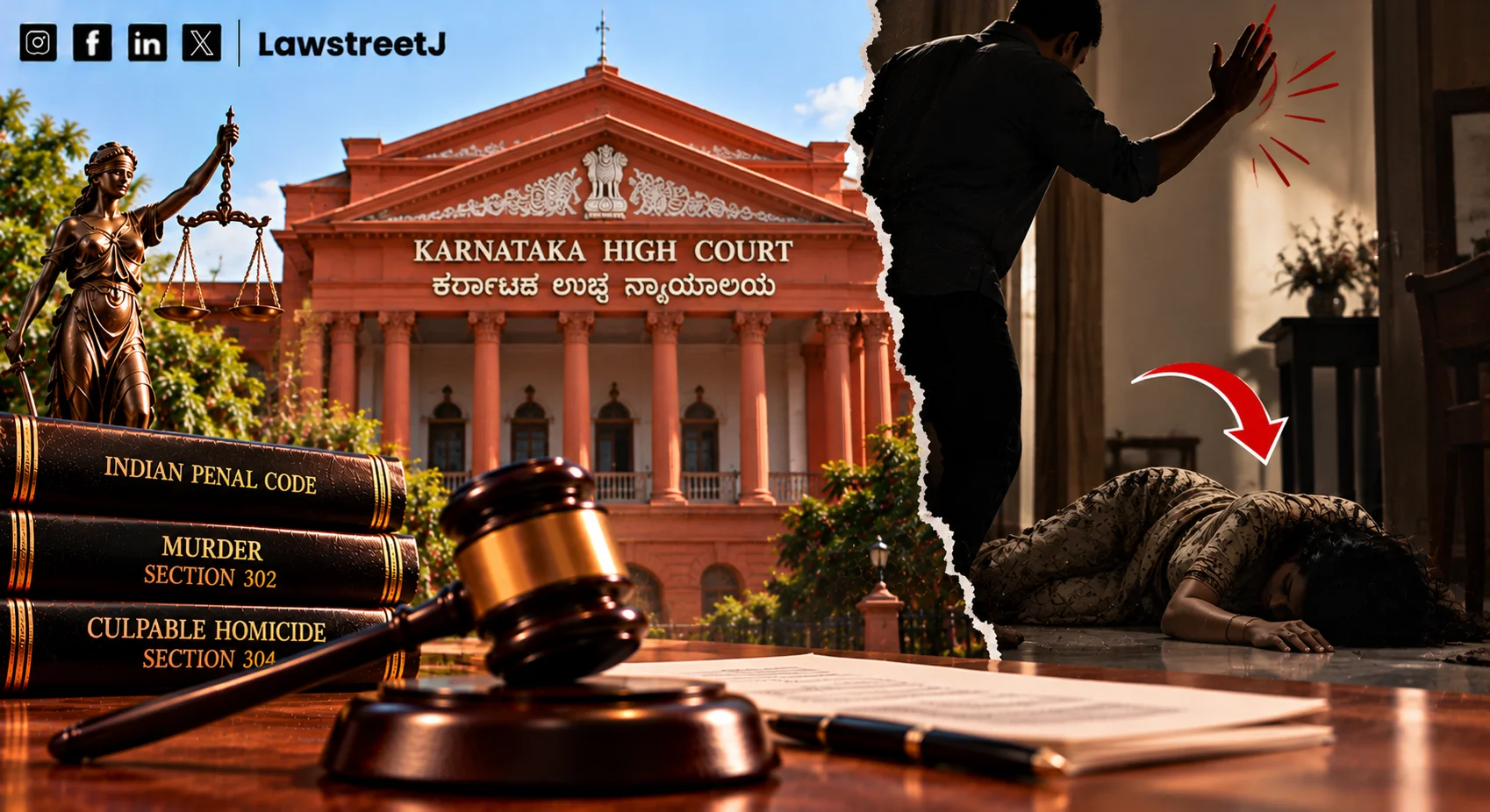 Slapping Wife During Quarrel Attracts Section 304 PartII IPC Not Murder Karnataka HC
