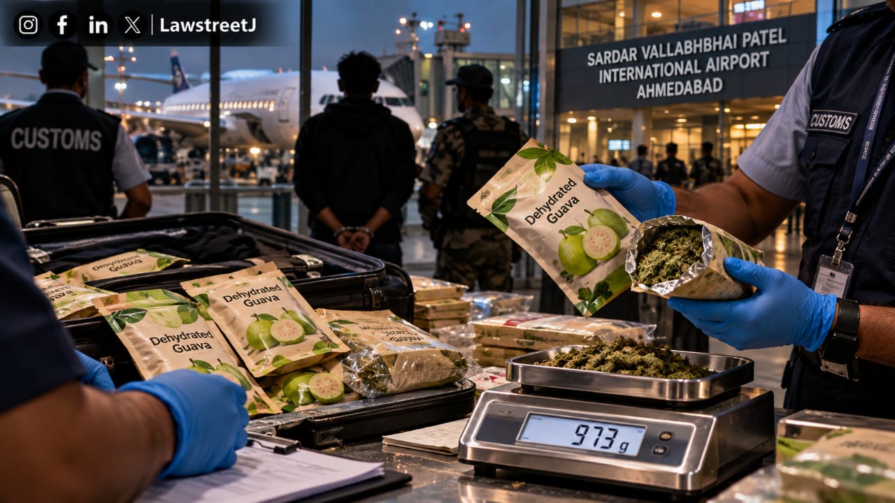 Ahmedabad Customs Seizes 973 Grams of Hydroponic Marijuana Hidden in "Dehydrated Guava" Packets